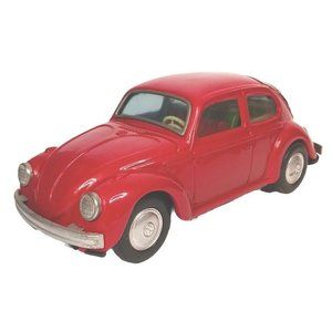 Toy Town Volkswagon 1960s Beetle VW Battery Operated Not Working Red Japan